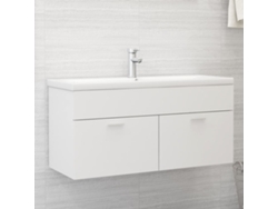 Mueble de baño de 100 x 38,5 x 46 cm, de madera contrachapada blanca.