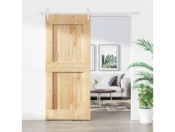 Puerta corrediza | Puerta corredera con herrajes 90x210 cm madera maciza de pino Wsd178358 Lovely Home
