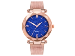 Reloj De Pulsera Informal Para Hombre Y Mujer Con Brazalete De Acero Y Esfera Azul Marino Colorida.