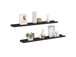 Maison Exclusive - Repisa Para Marcos De Fotos 2 Uds Mdf Negro 80x9x3 Cm
