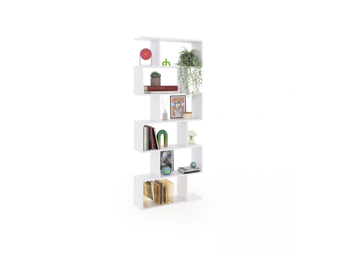 Estantería de diseño escalonado vertical 192 cm Zoe High Blanco Brillo 80 x 192 x 24 cm