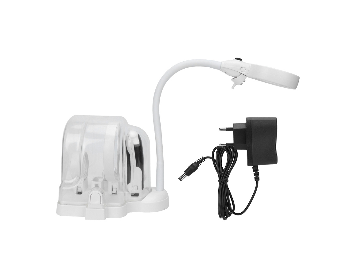 Lupa De Mesa Led Multifuncional 2 En 1 Con 3 Lentes (2.5x, 5x, 16x) Para Reparación