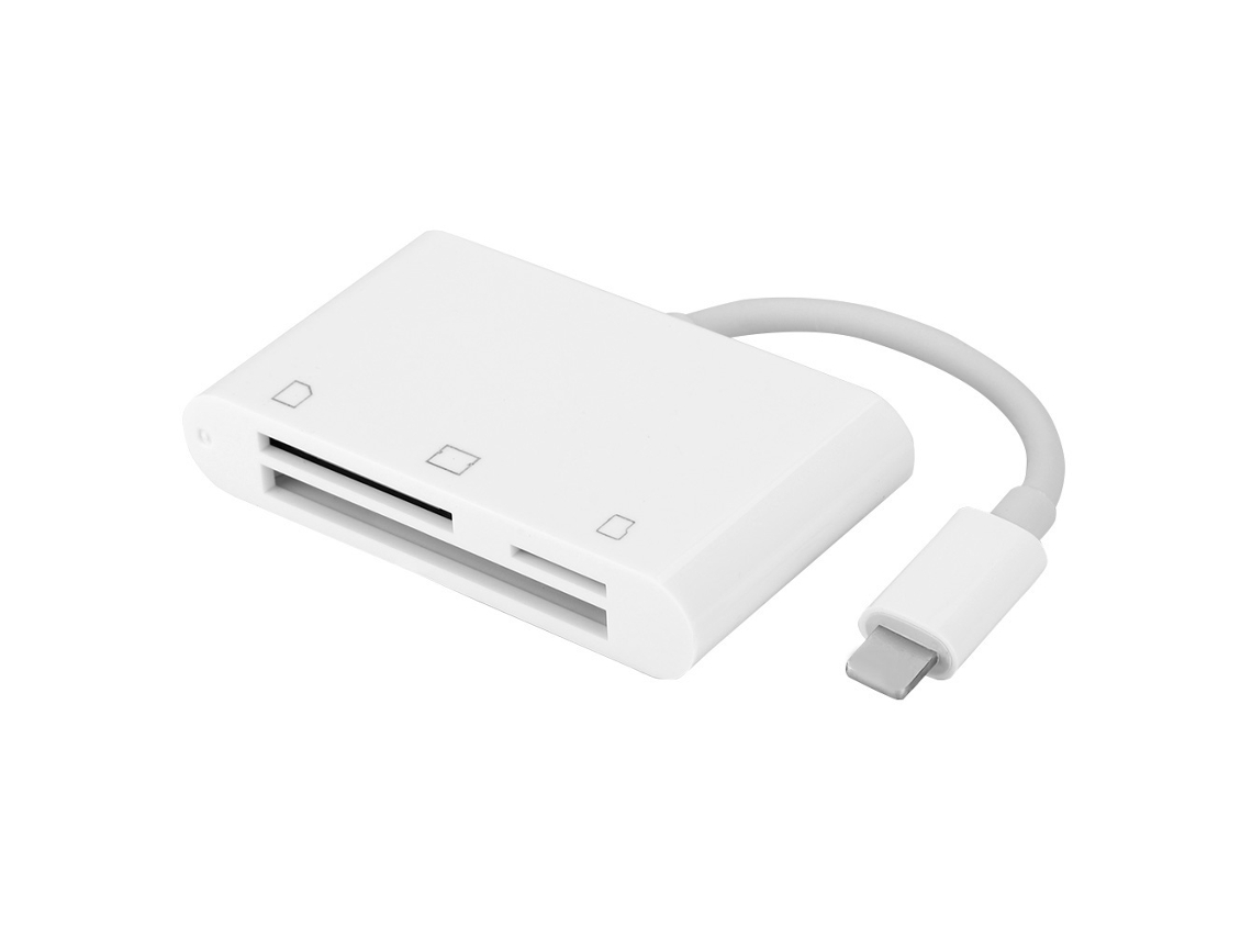 Conector Adaptador Otg Lector De Tarjetas Lightning 3 En 1 Sd/tf/cf Para Ipad/iphone