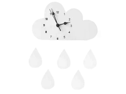 Reloj Nube, Gota de Lluvia Blanca, Decoración de Pared Silenciosa, GOKOCO