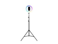 Trípode con Ring Light RGB para Smartphone HAVIT ST7026 (Universal - Altura: De 72 cm a 210 cm - Negro)
