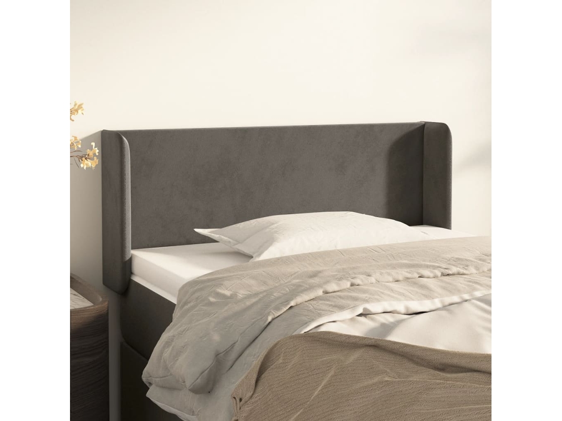 Cabecero De Terciopelo Gris Oscuro 83x16x78/88 Cm