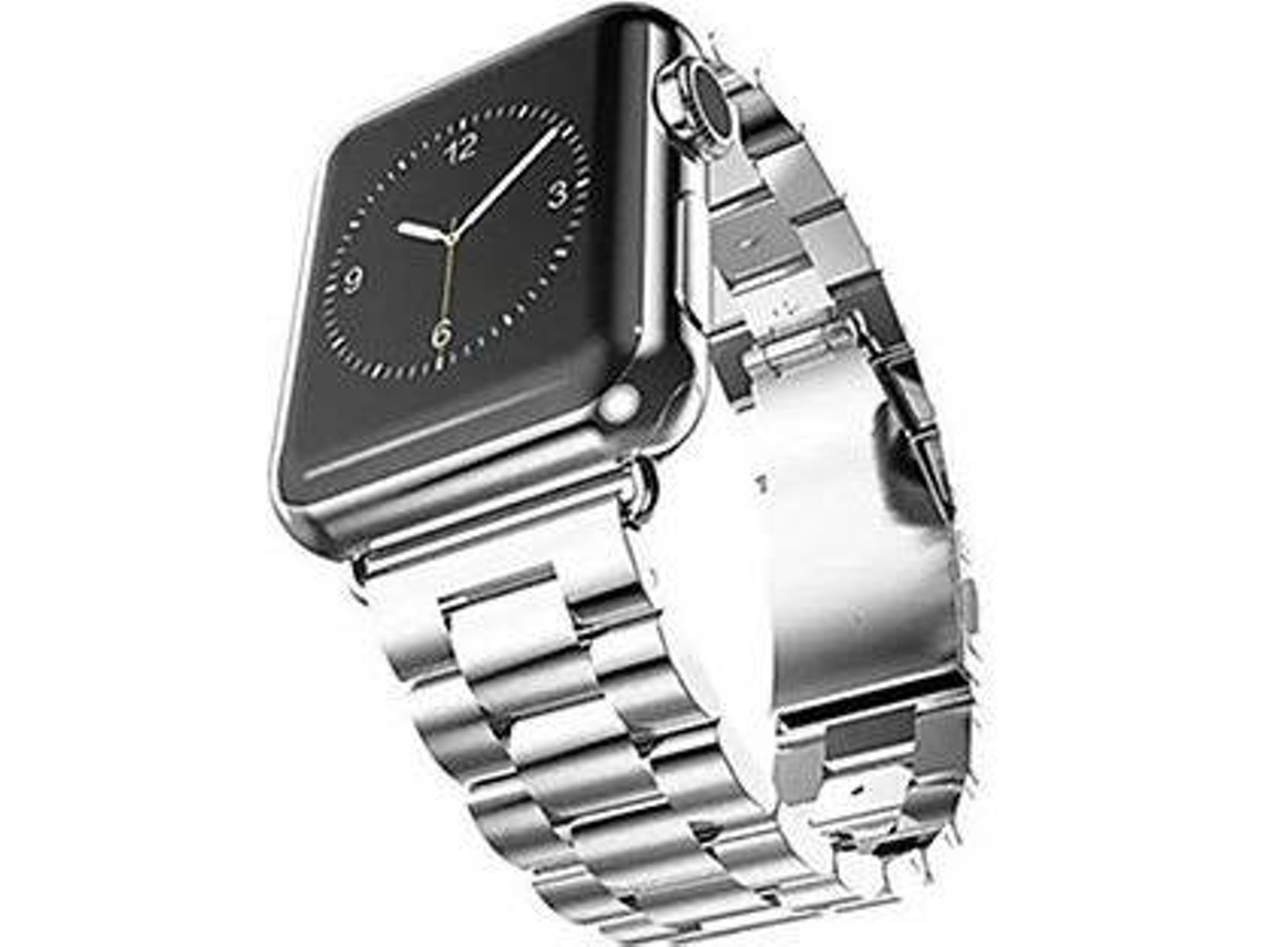 Kit Brazalete, Herramienta y Protector de Pantalla de Vidrio para Apple Watch Series SE PHONECARE Stainless Lux Gris