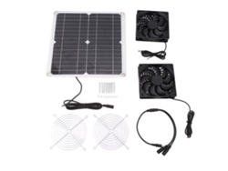 Kit De Ventilador Doble De 12 W Y 12 V Con Panel Solar, Conversión De Energía Eficiente, Portátil Y Silencioso.