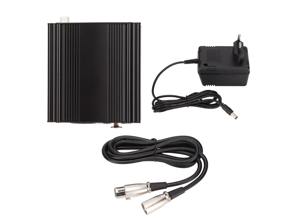 Fuente De Alimentación Fantasma Profesional De 48 V Con Cable Xlr De 3 Pines Para Equipos De Grabación Musical, Enchufe Europeo, 220 V.
