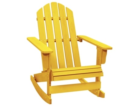 MAISON EXCLUSIVE Silla mecedora jardín Adirondack madera maciza abeto amarillo