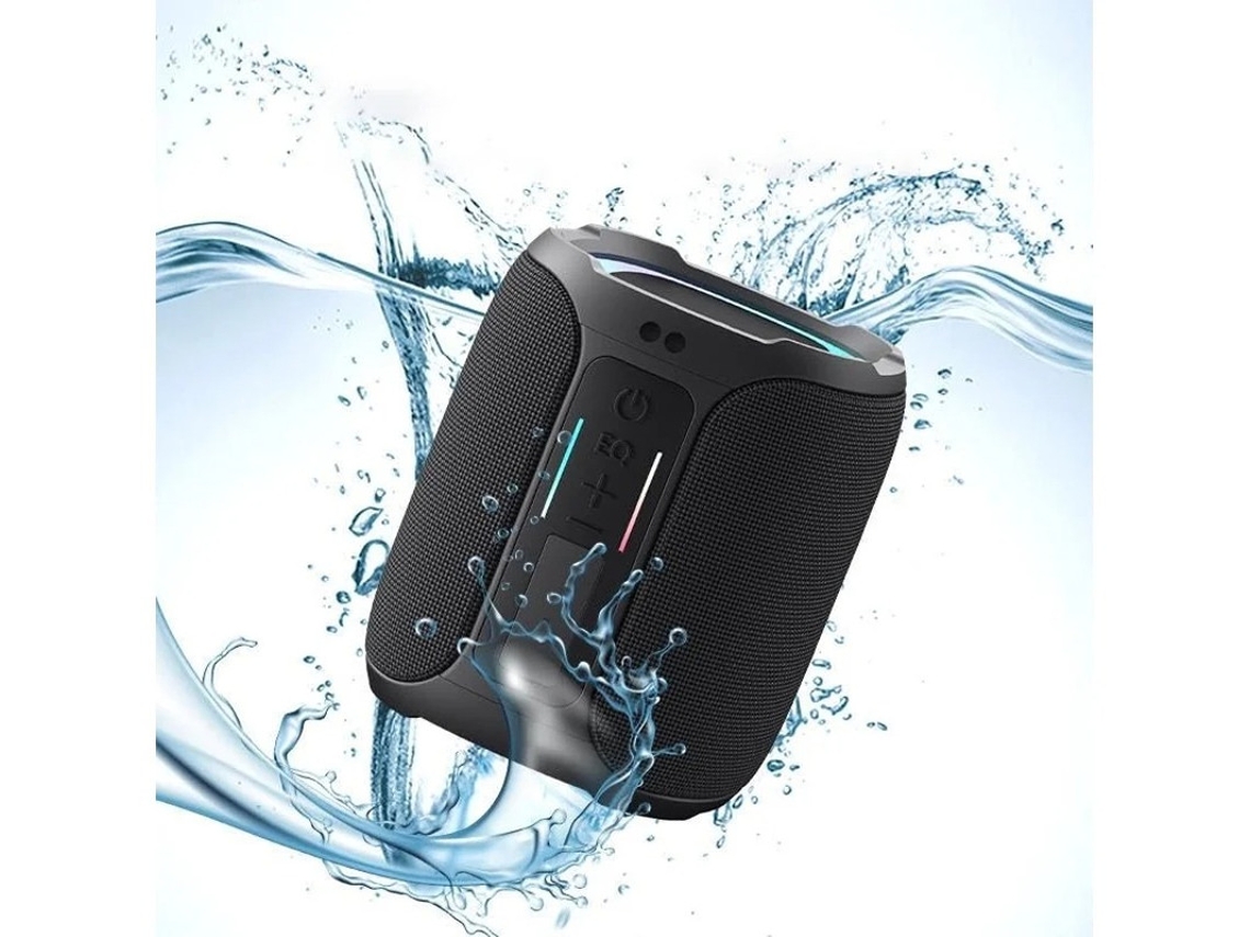 Altavoz Bluetooth portátil con luces Sonido potente y nítido IPX5 Resistente al agua Reproducción durante todo el día Ranura para tarjeta Yizhood