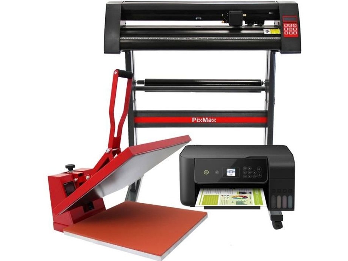Prensa Térmica en Forma de Almeja de 50 cm Cortador de Vinilo e Impresora