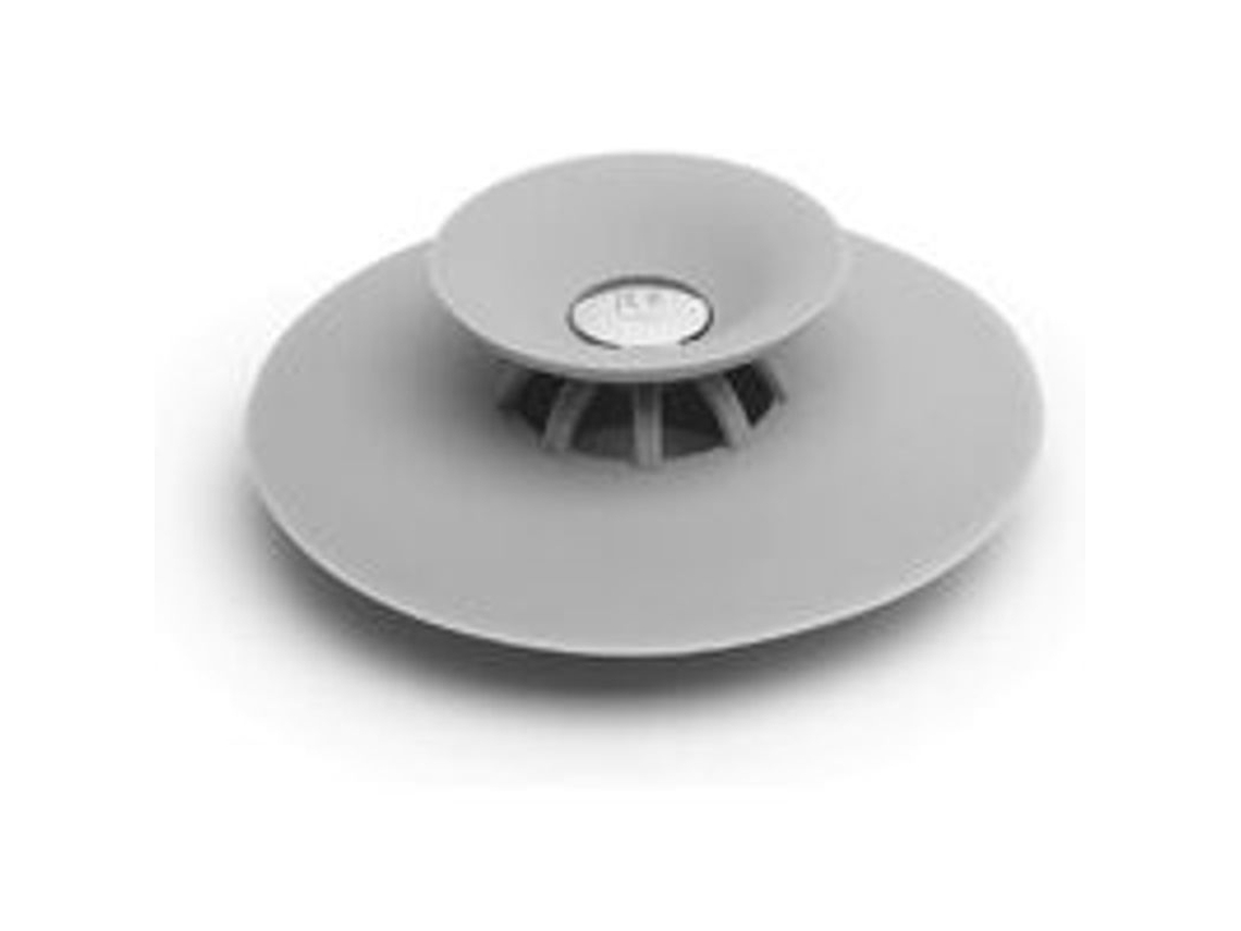 Tapón De Desagüe Flexible. Desagüe Para Bañera Y Ducha Con Función De Atrapacabello, Color Gris.