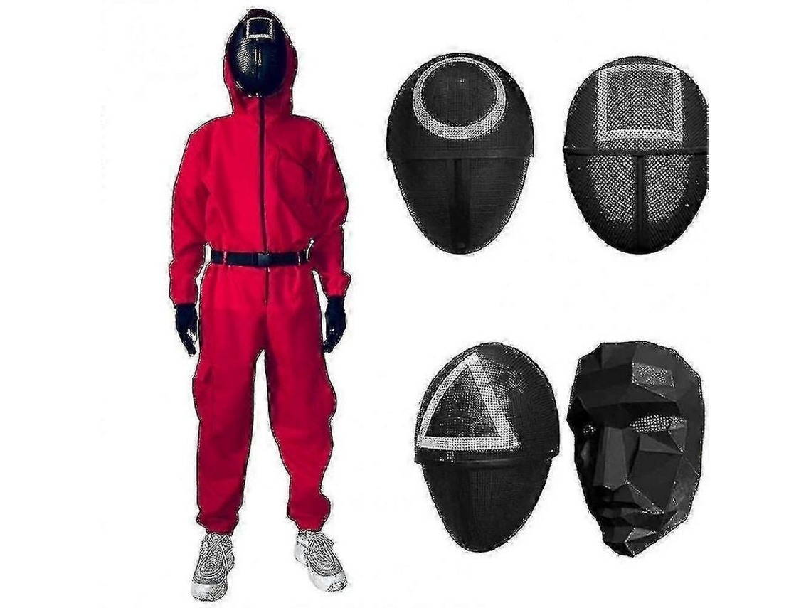 Disfraz Unisex De Mono + Máscara De Calamar Para Fiestas De Halloween