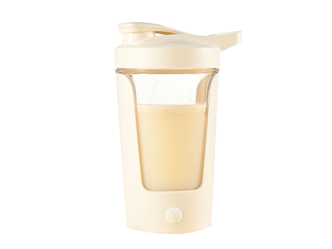 Vaso Mezclador Automático De 450 Ml, Plástico Apto Para Uso Alimentario, Color Beige, Seguro Y Estable, Ideal Para El Hogar, Cafetería U Oficina.