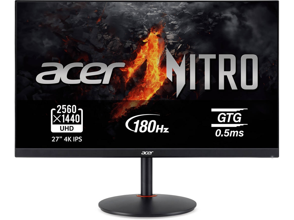 Monitor Gaming ACER Nitro XV272UV3 (27'' - LCD - WQHD - 1 ms - 180 Hz - Negro)
