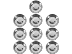 Conjunto De 10 Tigelas Redondas De Aço Inoxidável De 10 Cm Para Molho (não Magnéticas)