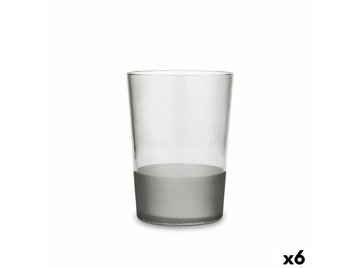 Vaso Quid Pincel Gris Vidrio 510 ml (6 Unidades)