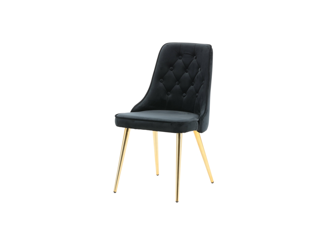 Cadeira Jantar FURNLUX Velvet Deluxe Preto Têxtil 50X66X89 Cm