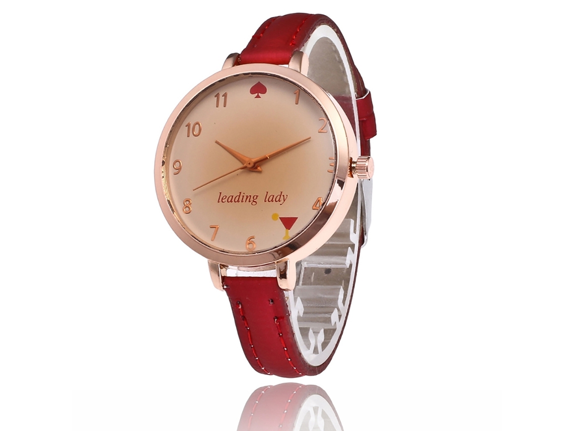 Reloj De Pulsera Zhoulianfa Para Estudiante, Con Correa Fina, Cuarzo Analógico, Rojo.