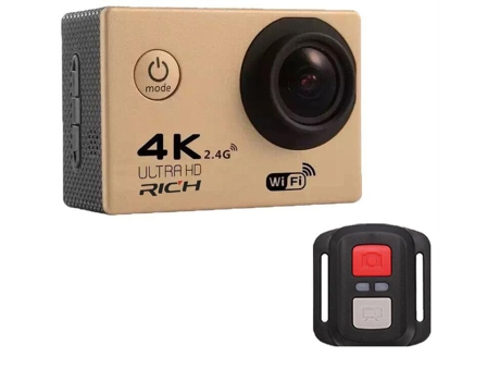 Action Cam SLOWMOOSE Ultra HD (4K / 30 Fps - Wi-Fi 2.0 - 5 MP - Dorado)
