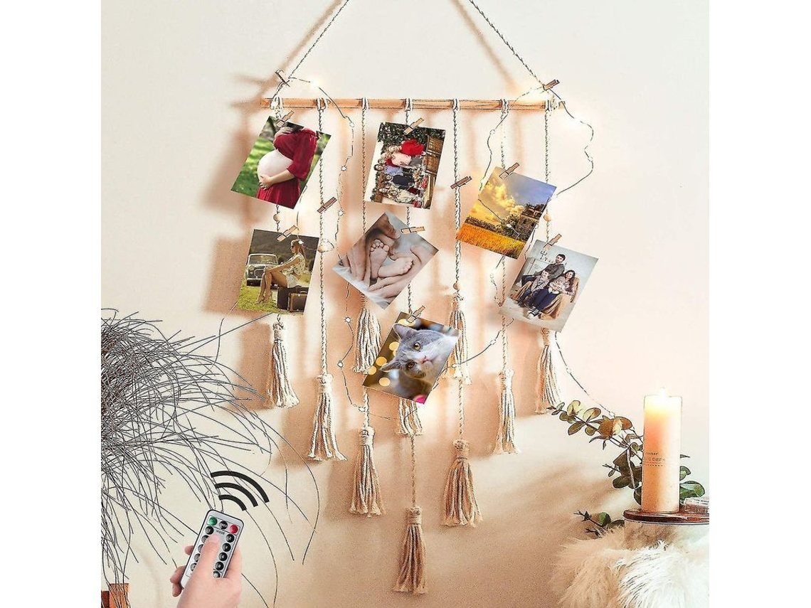 Decoración De Habitación, Organizador De Fotos Macramé Colgante, Regalo Para Mamá, Abuela, Cumpleaños Y Amigos