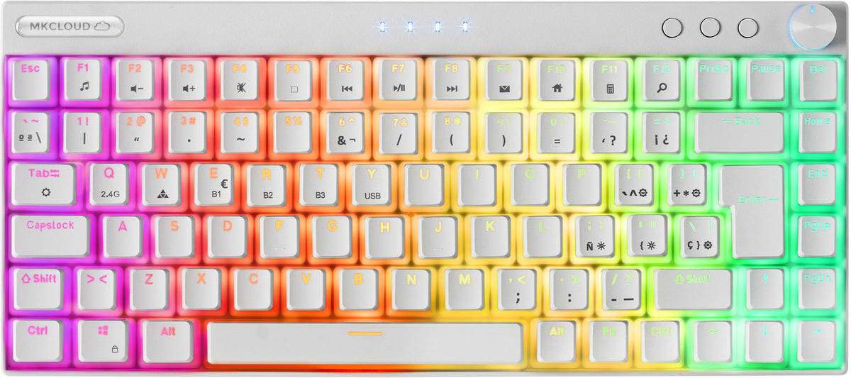 Teclado MARS GAMING MKCLOUDWBRES (Blanco - Inalámbrico)