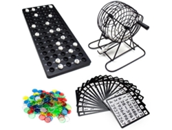 Kit De Juego De Bingo De Lujo Con Jaula, Bolas, Cartones Y Fichas Para Familias Y Fiestas.