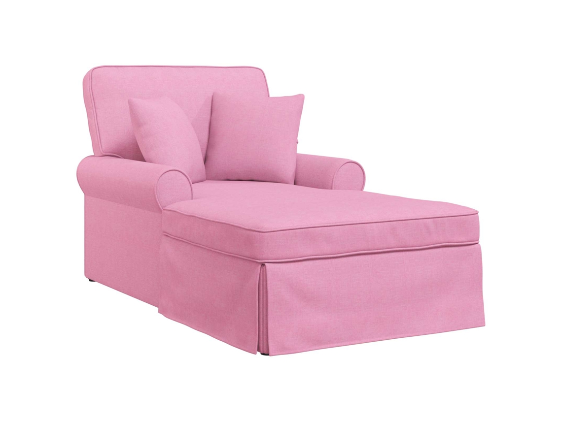 Maison Exclusive - Chaise Lounge Con Falda Con Cojín Con Almohada 3 Pcs Rosa Tela