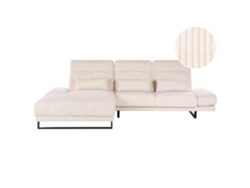 Sofá Esquinero Beliani Ikast de Cordón Crema 320x214x105