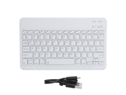 Teclado Portátil Bluetooth 3.0 De 78 Teclas Para Tabletas, Color Blanco, Delgado Y Duradero Con Batería Recargable.
