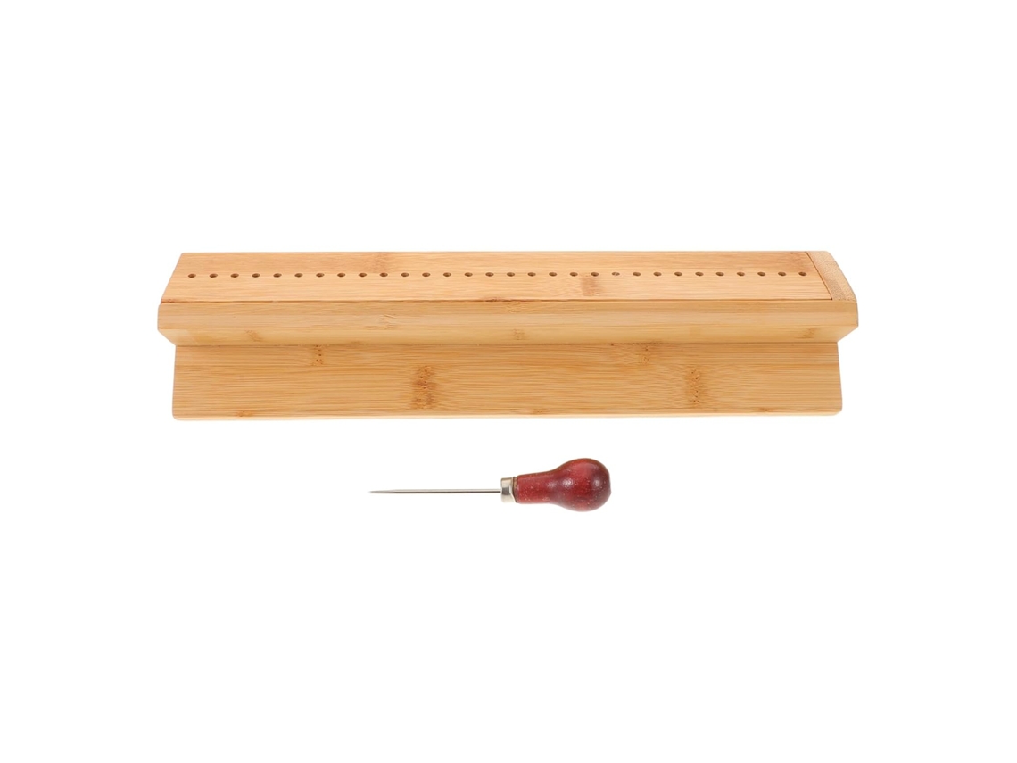 Juego De Herramientas De Encuadernación De Madera Con Perforadora Manual Y Estructura Estable.