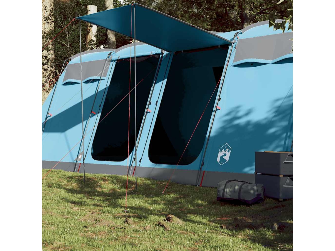 Tienda de campaña tipo túnel familiar para 10 personas, impermeable, azul.