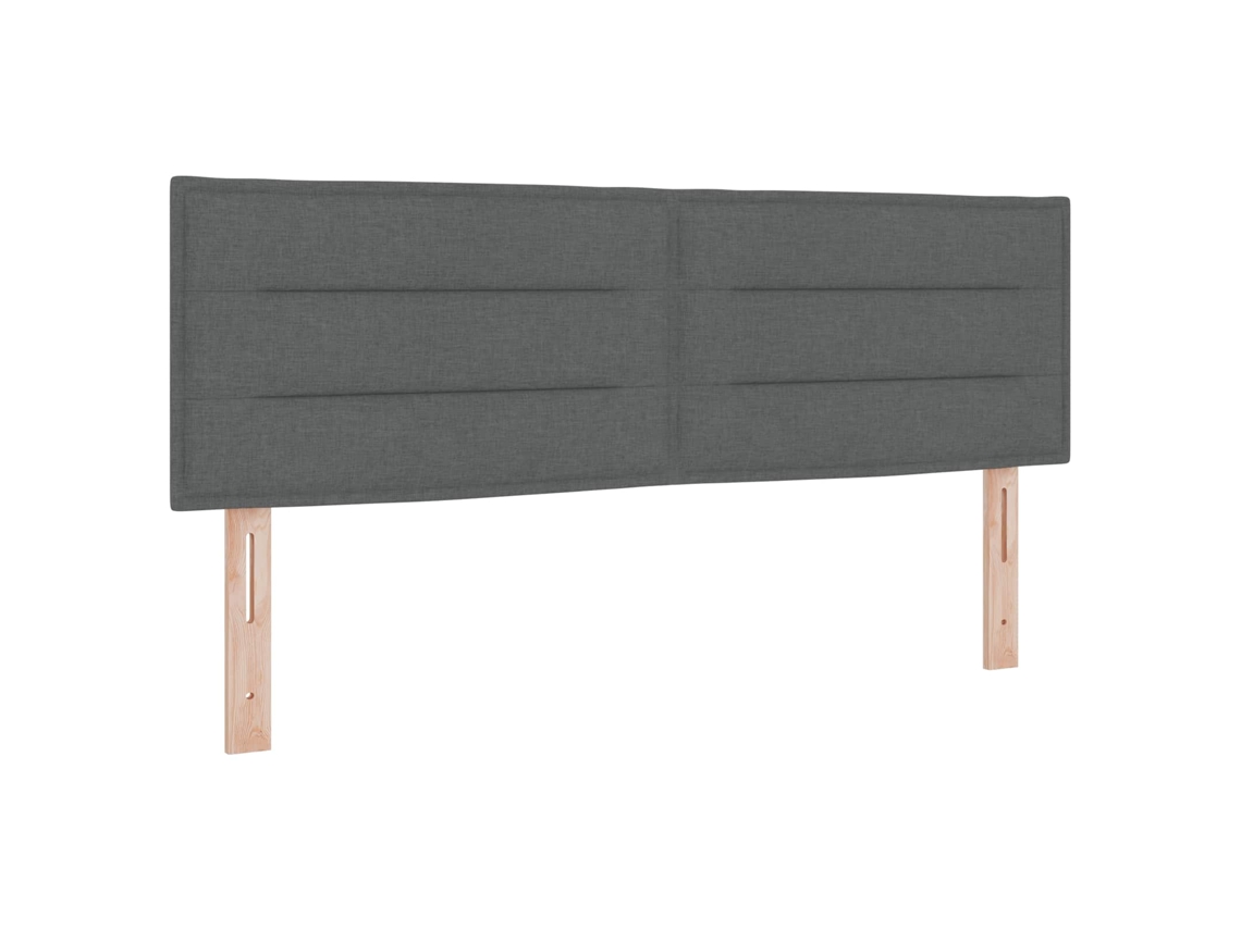 Maison Exclusive - Cabecero Led Con Tira De Luces Led Gris Oscuro 144 Cm Poliéster