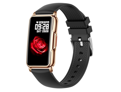 Smartwatch H80 1.47'' Correa Multi-Sport Modo Fitness IP67 Impermeable con Monitorización do Sueño Negro y Dorado