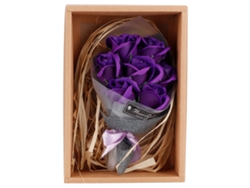 Ramo de rosas artificiales, jabón, regalo de boda, día de San Valentín, morado