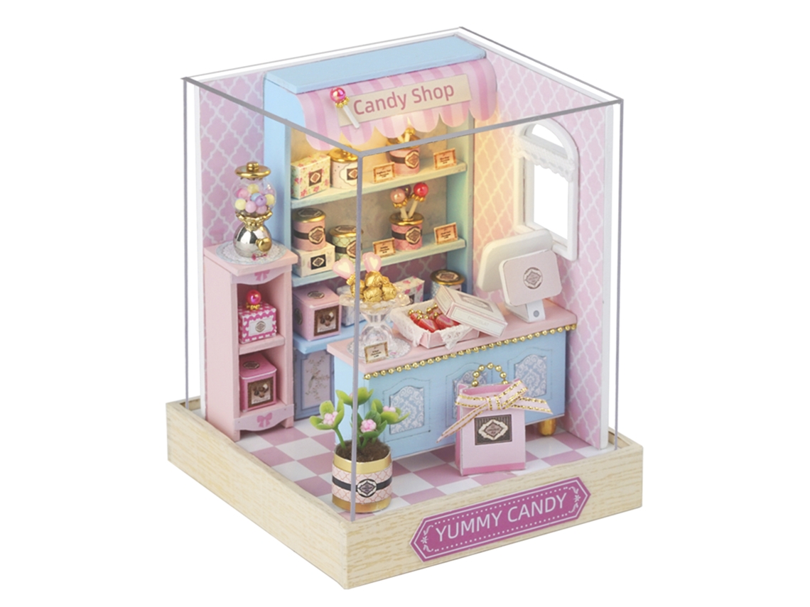 Colección Rincón De La Felicidad, Caramelo Delicioso. Maqueta 3d Realista Con Gran Detalle, Cubierta Antipolvo Y Luces Led.