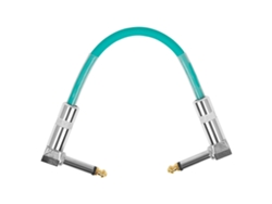 Cables para pedal de efectos de guitarra con conector de ángulo recto de 6,35 mm, de bajo ruido y alta calidad, en azul (LALAMOLI)