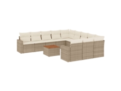 Maison Exclusive - Set De Sofás De Jardín 12 Pzas Y Cojines Ratán Sintético Marrón