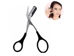 Tijeras para cejas con peine, curvadas, acero inoxidable TRUYUETY