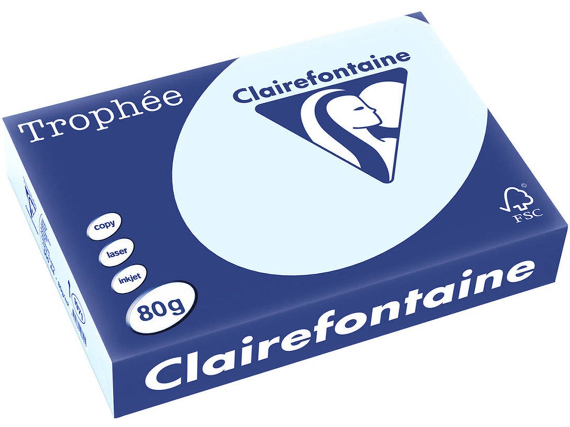 Papel CLAIREFONTAINE Copia, láser y chorro de tinta Trophée A4 80 gsm (500 Hojas - Azul)