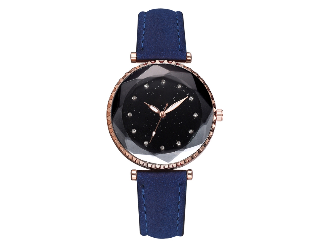Reloj De Pulsera De Cuarzo Informal Para Mujer Con Correa Delgada De Pu, Estilo Sencillo, Azul.