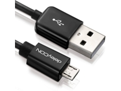 Cable USB DELEYCON (USB - 1 m - Negro)