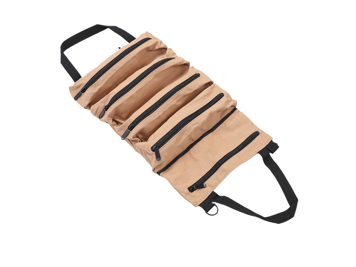 Bolsa de herramientas de lona enrollable multifuncional con bolsillos