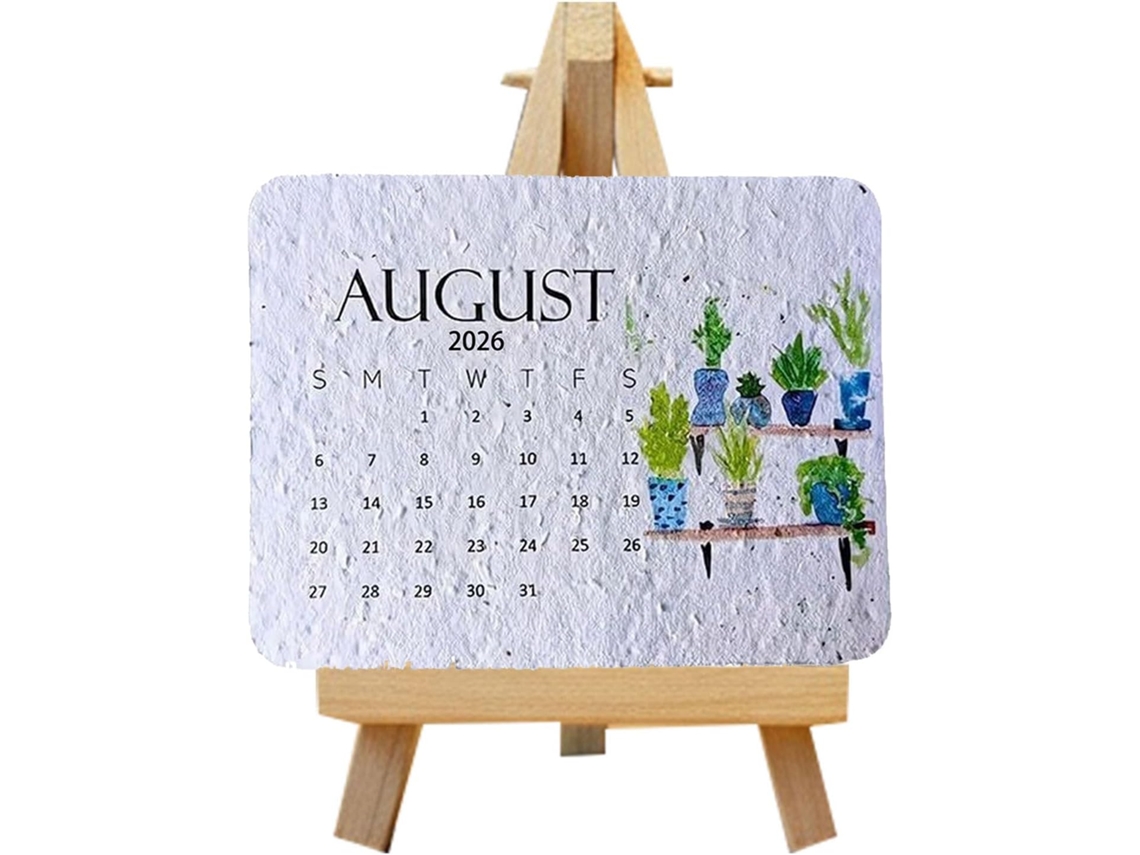 Calendario Biodegradable Y Plantable De 2026, Hecho De Papel