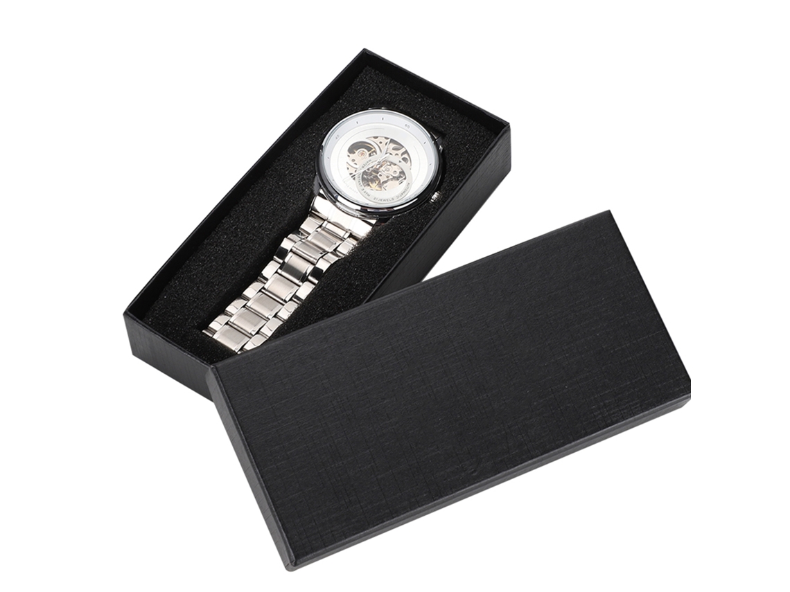 Reloj Mecánico Automático Para Hombre Con Brazalete De Acero Inoxidable Y Esfera Redonda Calada, Estilo Casual.