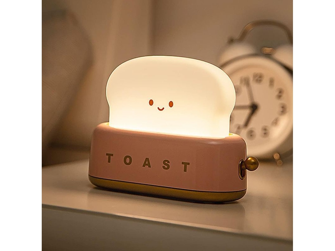 2026-lámpara De Noche Cute Pan Led Cargador Usb Portátil Con Temporizador 15 Minutos Rojo