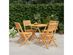 Juego de comedor de jardín de 5 piezas en madera maciza de teca DKD Home Decor
