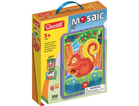 Juego Educativo QUERCETTI Play CREATIVO Mosaico Pegs Bosque 300 pzs (Edad Mínima: 5 Años - 24 x 29 x 6 cm)