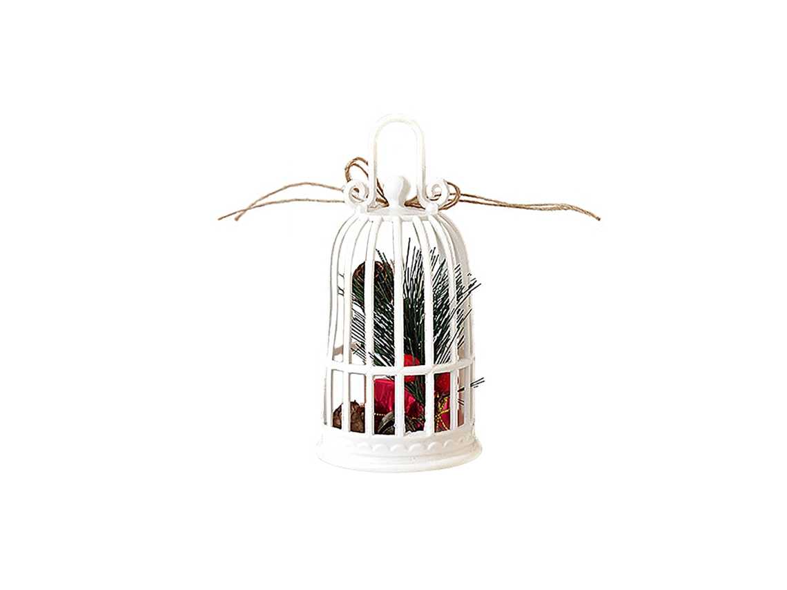 Colgante de campana de hierro con hoja de plástico para árbol de Navidad